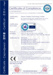 CE Certifikat - 3D printer forhandler