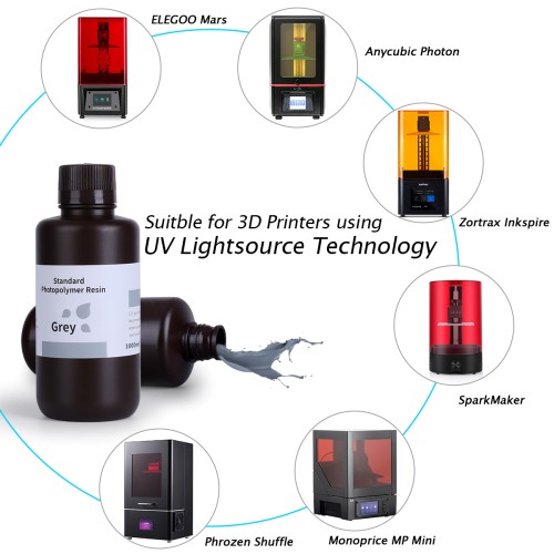Elegoo Standard Photoplymer Resin 1000g - Grey hos 3D Printeq