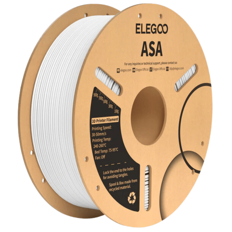 Elegoo ASA filament hvid